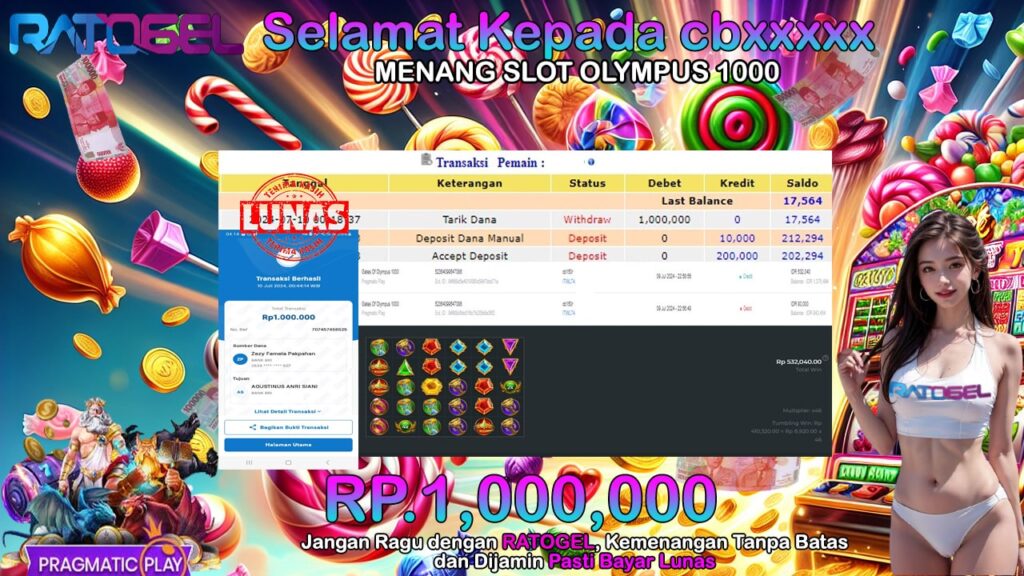 BUKTI JACKPOT SLOT GATES OF OLYMPUS 1000 TERPERCAYA DI INDONESIA TGL 10-07-2024