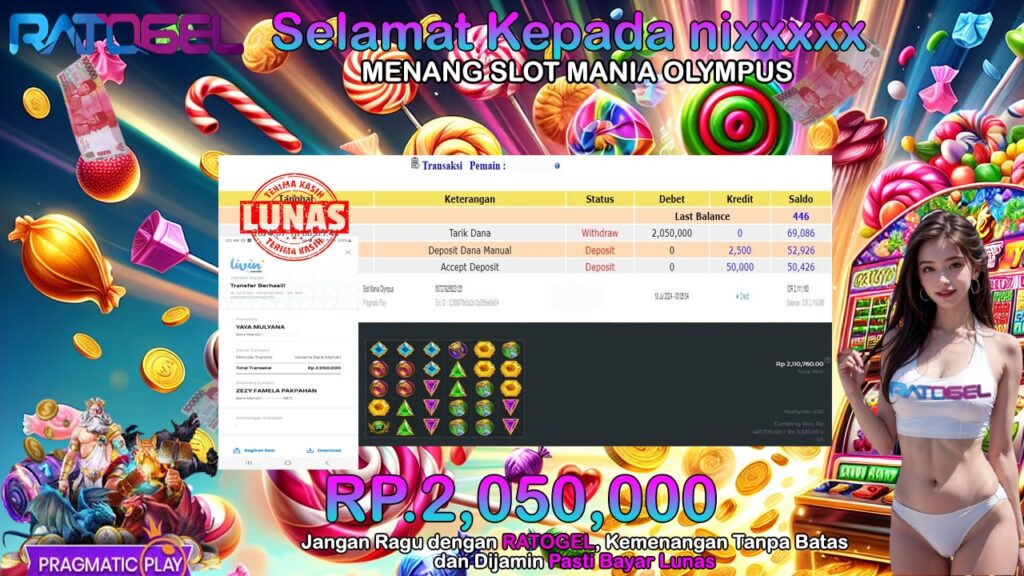 BUKTI JACKPOT SLOT MANIA OLYMPUS TERPERCAYA DI INDONESIA TGL 18-07-2024