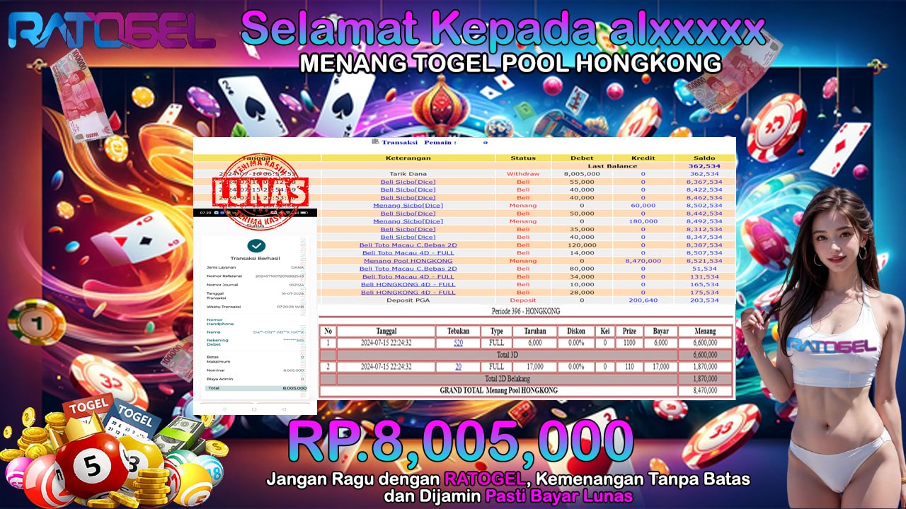 BUKTI JACKPOT TOGEL POOL HONGKONG TERPERCAYA DI INDONESIA TGL 16-07-2024