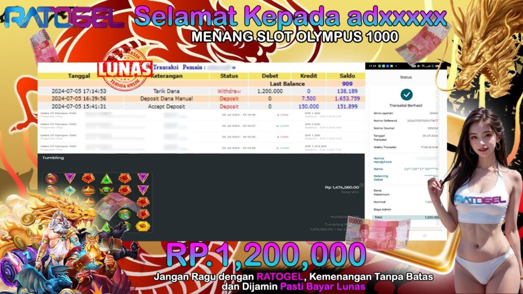 BUKTI JACKPOT SLOT GATES OF OLYMPUS 1000 TERPERCAYA DI INDONESIA TGL 05-07-2024