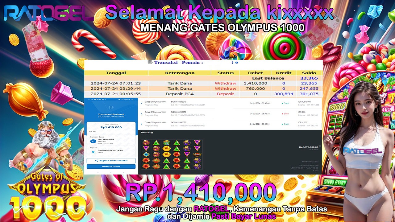 BUKTI JACKPOT SLOT GATES OLYPUS 1000 TERPERCAYA DI INDONESIA TGL 24-07-2024