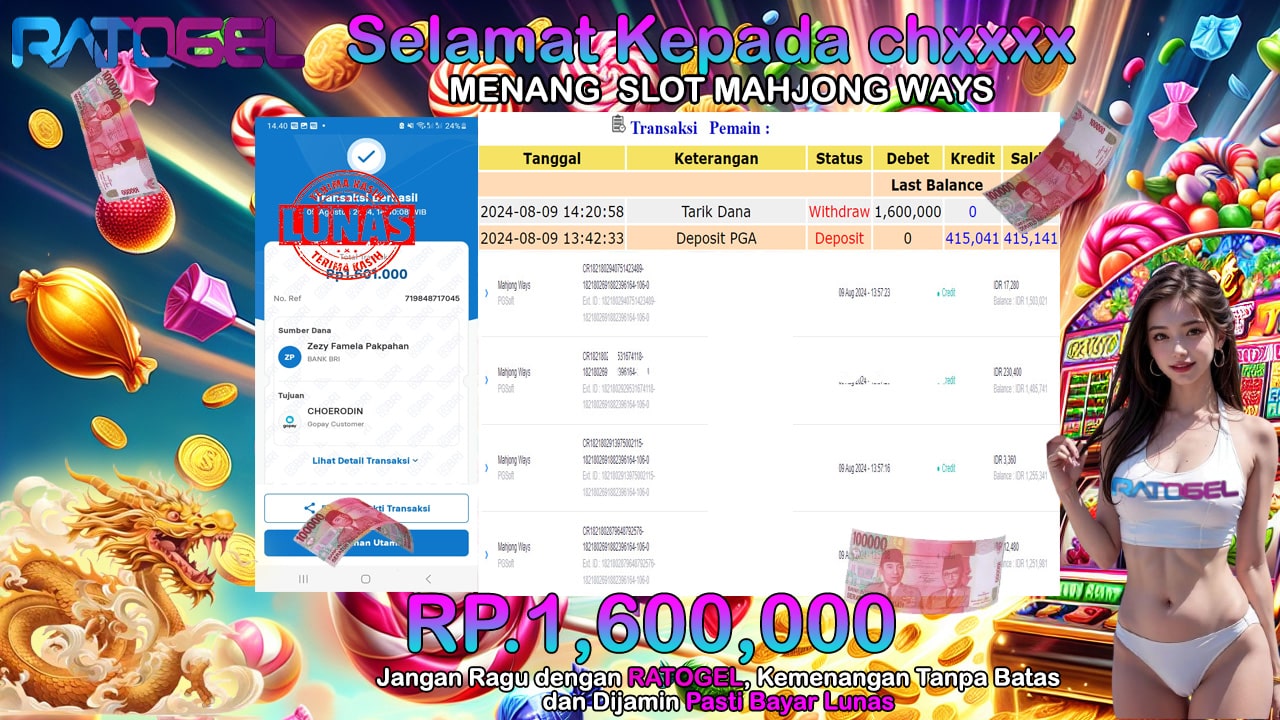 BUKTI JACKPOT SLOT MAHJONG WAYS TERPERCAYA DI INDONESIA TGL 07-09-2024