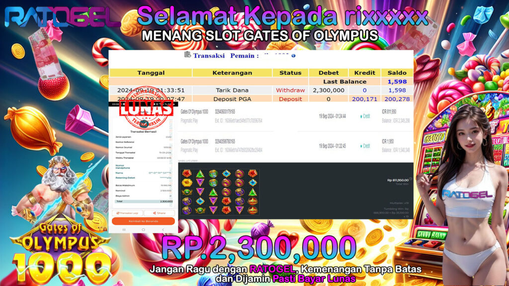 BUKTI JACKPOT SLOT GATES OF OLYMPUS 1000 TERPERCAYA DI INDONESIA TGL 19-09-2024