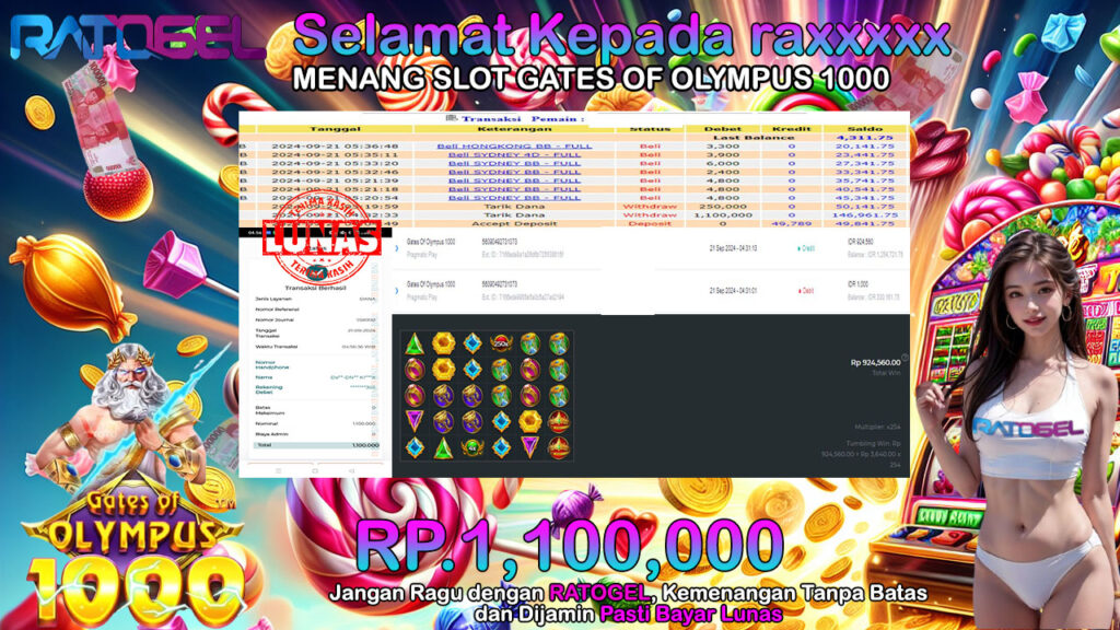 BUKTI JACKPOT SLOT GATES OF OLYMPUS 1000 TERPERCAYA DI INDONESIA TGL 21-09-2024