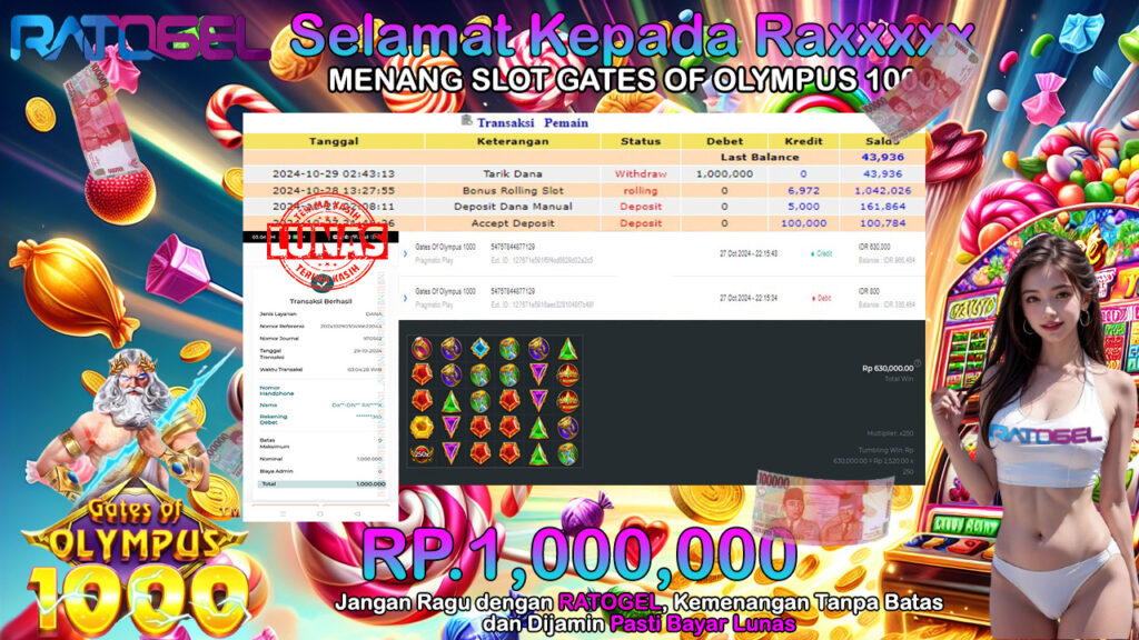 BUKTI JACKPOT SLOT GATES OF OLYMPUS 1000 TERPERCAYA DI INDONESIA TGL 29-10-2024