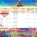 BUKTI JACKPOT SLOT MAHJONG WAYS TERPERCAYA DI INDONESIA TGL 27-10-2024