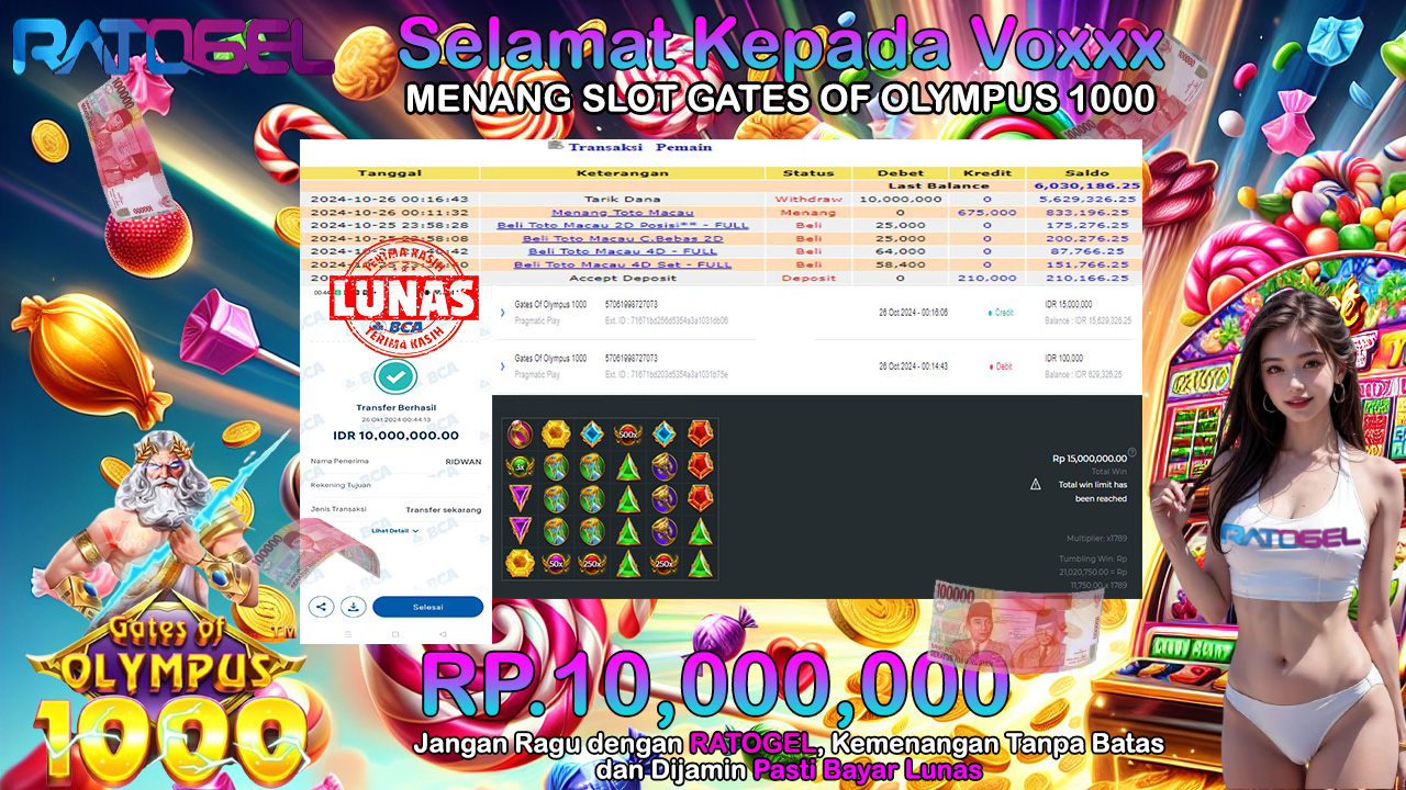 BUKTI JACKPOT SLOT GATES OF OLYMPUS 1000 TERPERCAYA DI INDONESIA TGL 26-10-2024