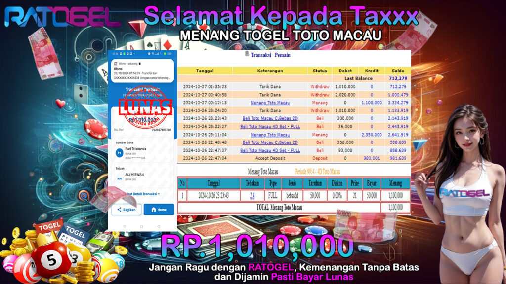 BUKTI JACKPOT TOGEL TOTO MACAU TERPERCAYA DI INDONESIA TGL 27-10-2024