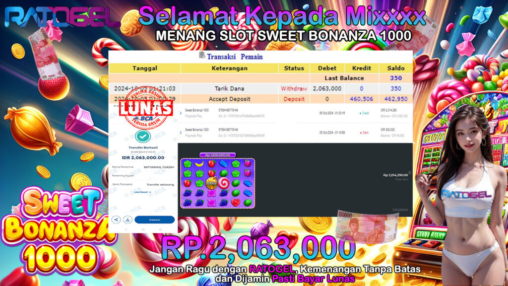 BUKTI JACKPOT SLOT SWEET BONAZA 1000 TERPERCAYA DI INDONESIA TGL 05-10-2024