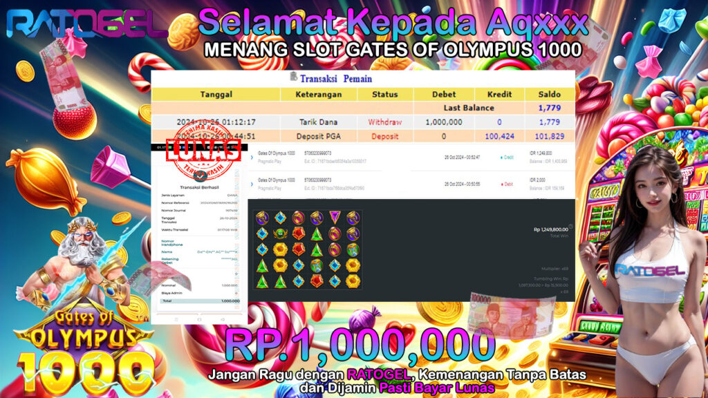 BUKTI JACKPOT SLOT GATES OF OLYMPUS 1000 TERPERCAYA DI INDONESIA TGL 26-10-2024